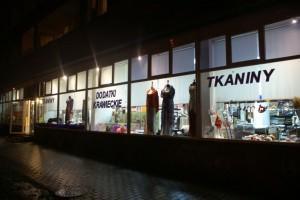 Sklep włókienniczy witryna sklepu Warszawa Mokotów